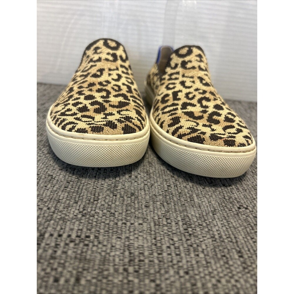 Rothys Shoes Women's 8.5 Slip On The Sneaker Animal Print Knit Cheetah Camo Cat - Picture 5 of 13